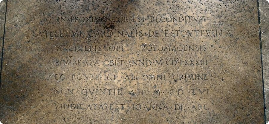 Dalle  l'inscription de Guillaume d'Estouteville en la cathdrale de Rouen