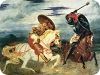Combat de chevaliers dans la campagne