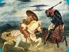 Combat de chevaliers dans la campagne