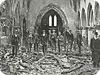 L'incendie de l'église Saint-Wilfrid de Kirkby en 1907